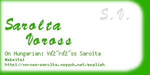 sarolta voross business card